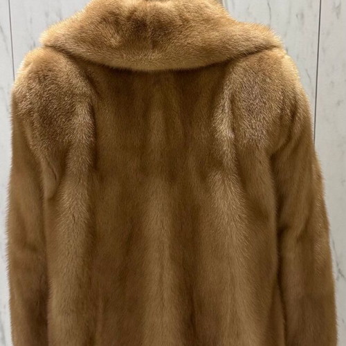 Minaidis women's fur coat One Size like new, brown mink