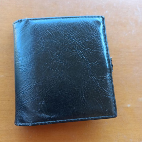 Leather wallet used, black