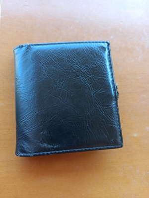 Leather wallet used, black