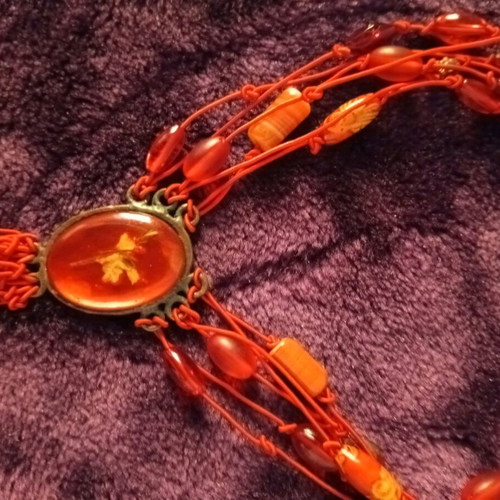 Necklace with red stone like new