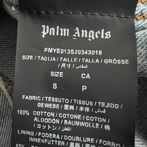 Palm Angels Sacred Heart Denim Jean Jacket Men Sz-S like new, white and blue