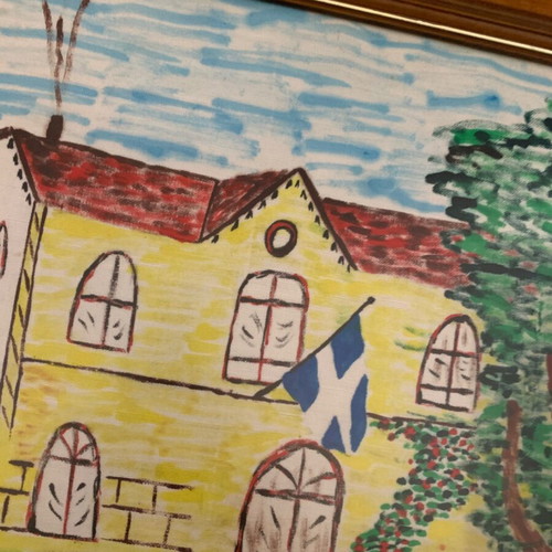 Drawn painting used Larisa railway station 1922