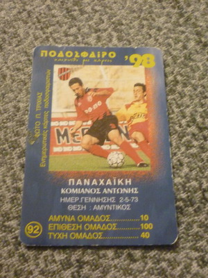 Антонис Комианос Панакаики футбол 1998 '98 футболна карта Carousel #92