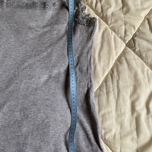 Blue motion grey women's vest size M like new with lace details