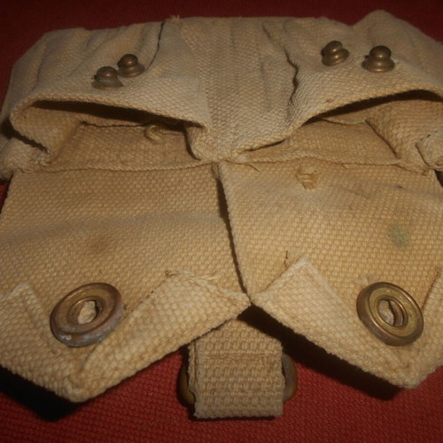 English Canvas Pouches for Lee-Enfield Cartridges used, set of 2, 1942 WWII
