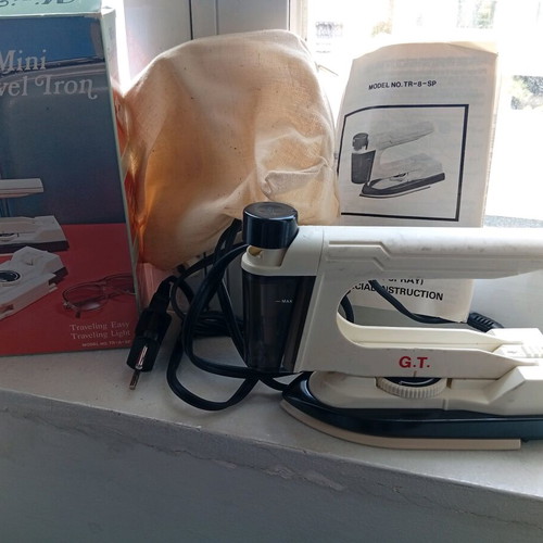 Mini travel iron G.T. TR-8-SP like new with box and carrying case
