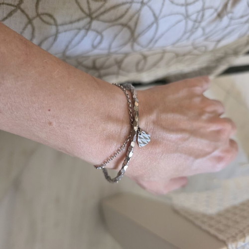 Oxette Silver Forged Bracelet With Chain Like New