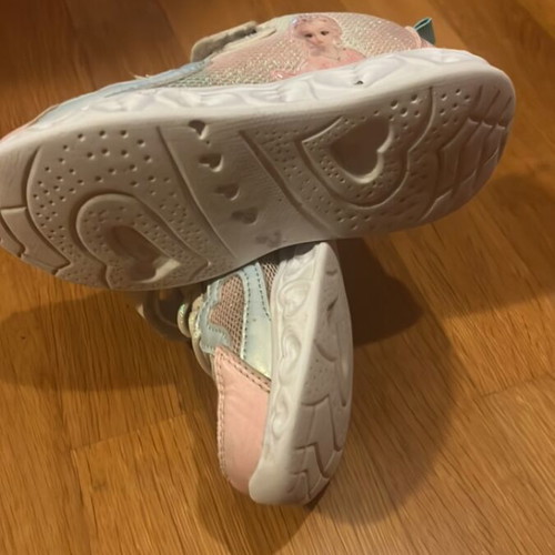 Children's athletic sneakers used with lights, size 28, pink and turquoise