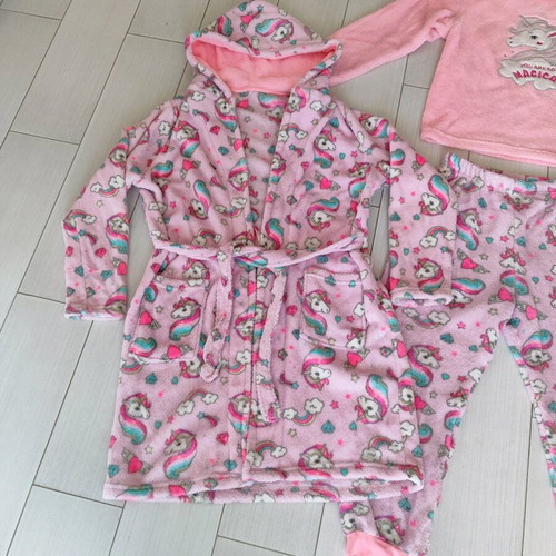 Warm fleece set for girls size 8/10 like new, pink