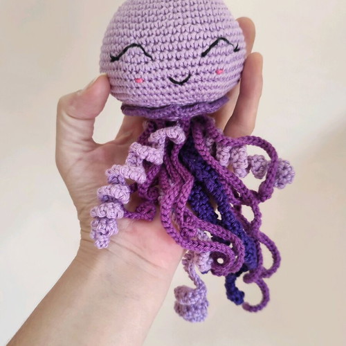 Handmade amigurumi jellyfish purple new