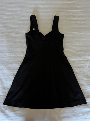 Zara dress, fitted top with A-line skirt, black, XS