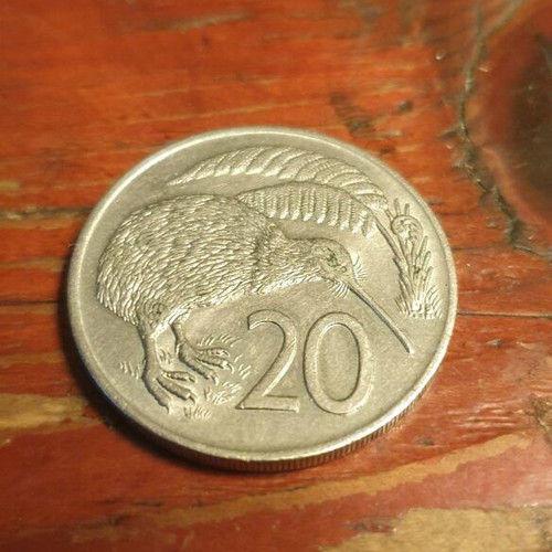 New Zealand 20 cents coin 1974 like new