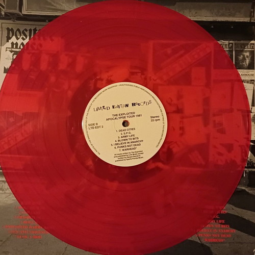 The Exploited Apocalypse Tour 1981 LP like new, limited edition, red vinyl, punk