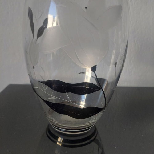 Vintage vase with silver details used