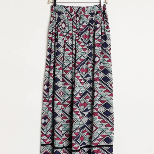 Maxi skirt with side zipper and lace, cotton, size L