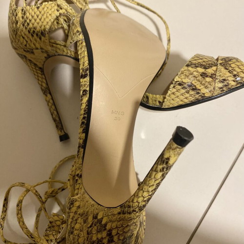 Mango sandals with ankle laces, new, heel height 10cm, size 39