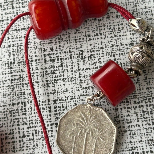 Mastic-Miski Kompoloi used with authentic red beads and old rod