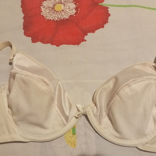 White bra with rhinestones, size 80B