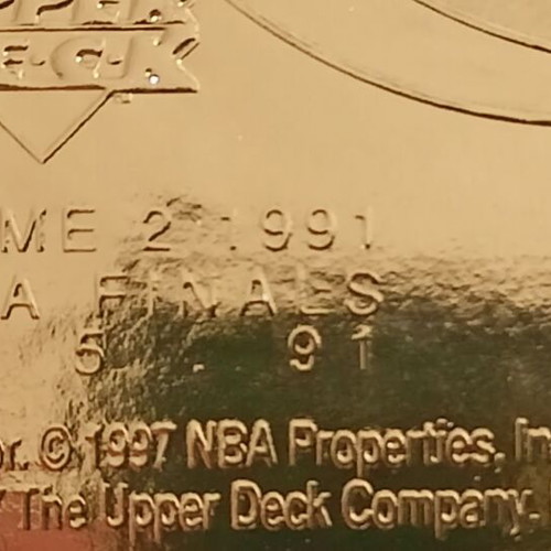 NBA Card Michael Jordan Game 2 1991 new, 22 kt gold