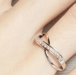 Diamond ring 375 white gold No52 with diamonds