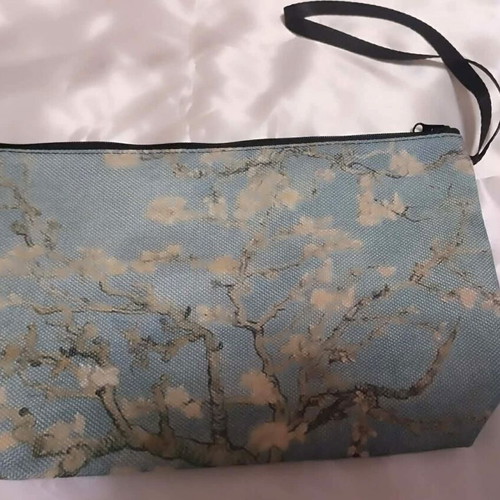 Almond Blossoms Van Gogh set of two items makeup bag and glasses case new multicolor