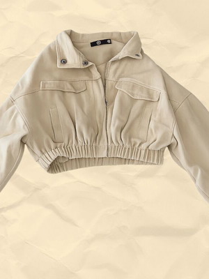 Missguided Cropped Jacket used, beige, size EU 40