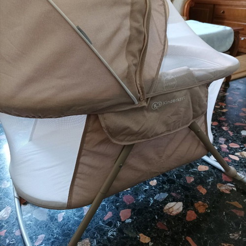 Kinderkraft baby cot used for 0-6 months with mattress and mosquito net