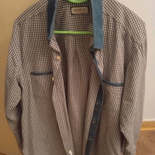 Men's shirt XL with denim details like new, blue