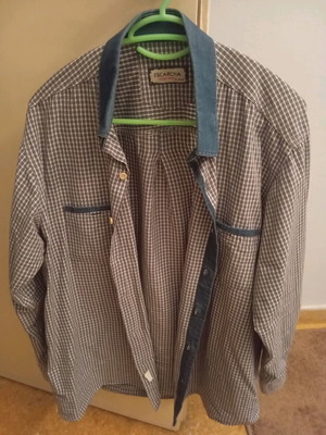 Ανδρικό πουκάμισο XL με denim λεπτομέρειες σαν καινούργιο, μπλε