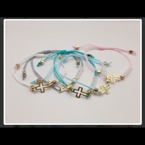 Baptism witness bracelets new, pack of 20 with gold cross
