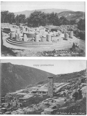 Delphi postcards set of 2 vintage used from 1910s