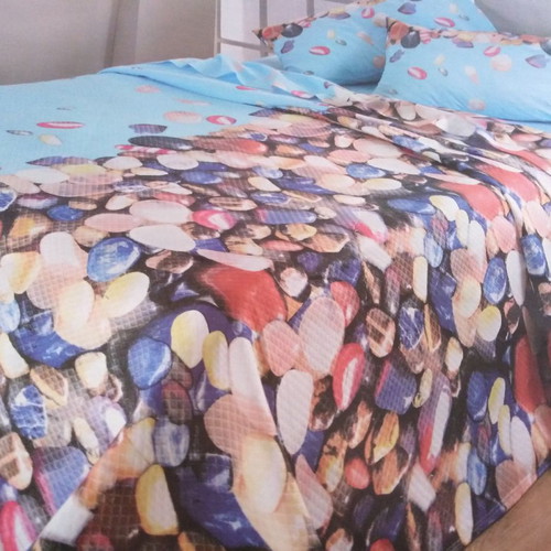 Italian summer blanket 2.50x2.60 decorated with pebbles