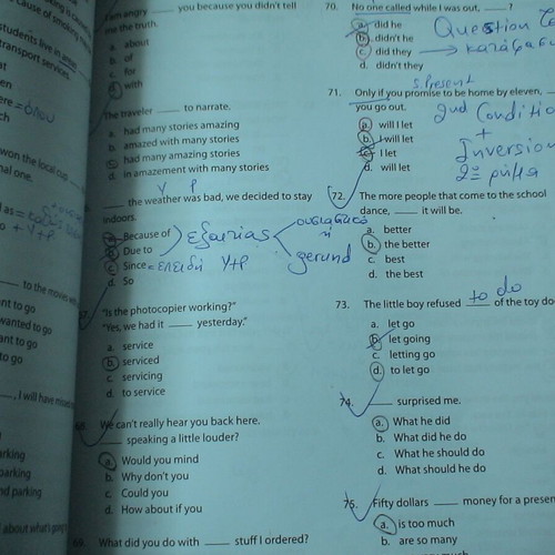 English practice test books set of 10 used with notes and highlights