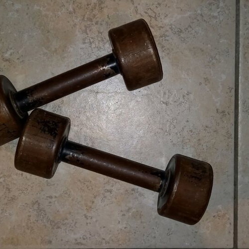 Dumbbells used, set of 2 pieces about 2 kg each