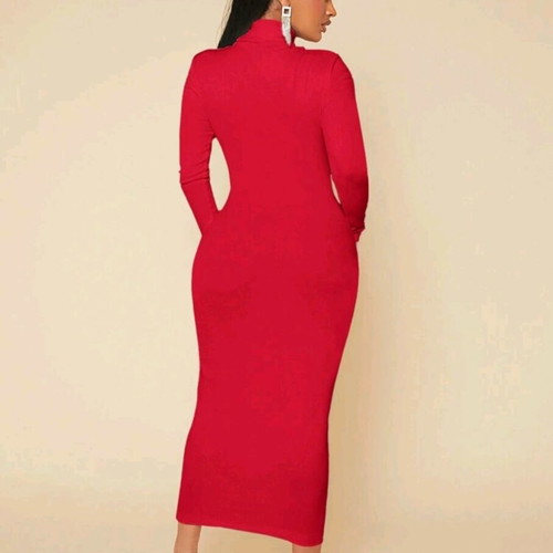 Red fitted dress Shein new, size L
