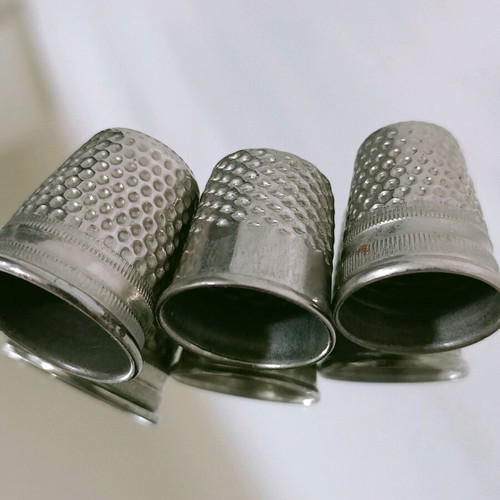 Thimbles used, set of 3 sizes, German