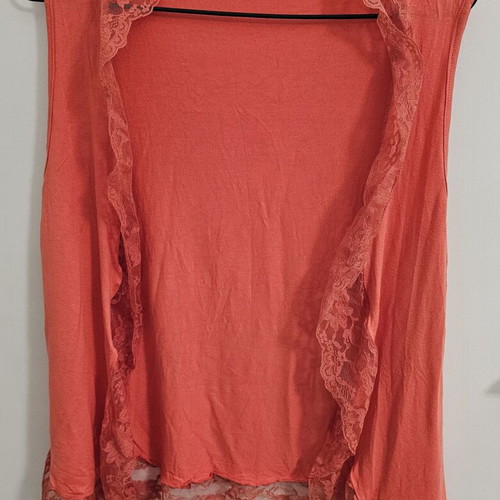 Summer sleeveless cardigan coral with lace like new