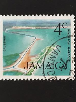 Γραμματόσημο Jamaica 1972 4c Kingstown Harbour Causeway σαν καινούργιο, πολύχρωμο