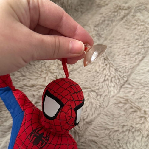 Spiderman plush used with smaller plush gift included