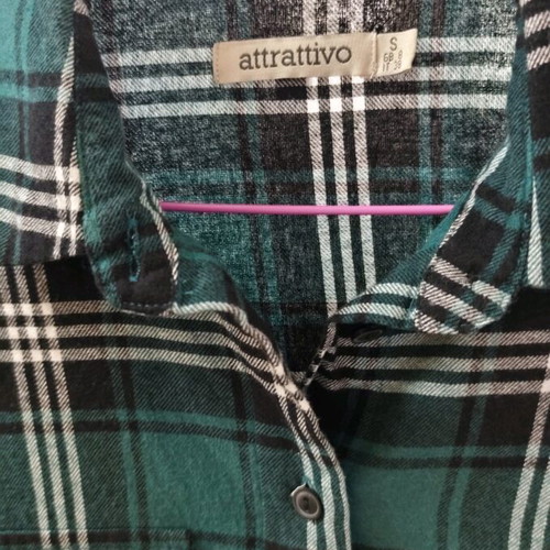 Cropped checked shirt Attrattivo like new, green, size M