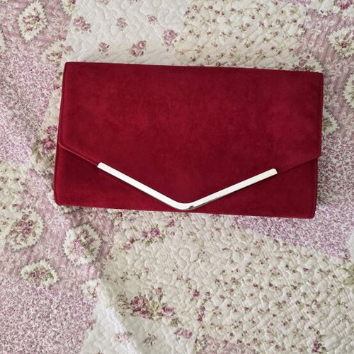 Vintage red suede envelope bag like new