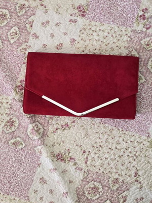 Vintage red suede envelope bag like new