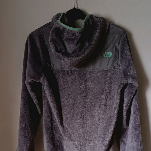 The North Face women's zip hoodie like new, gray and turquoise, XS/S