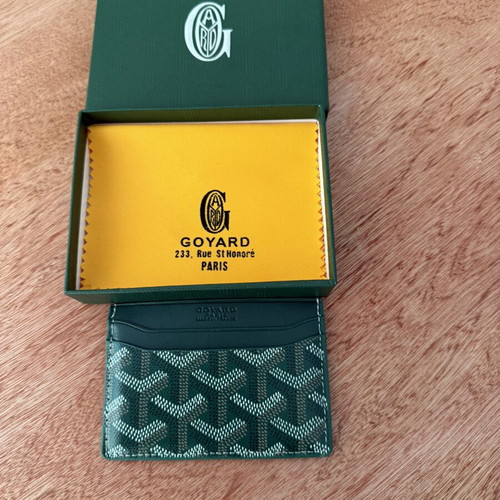 Goyard Card Holder New, White and Green