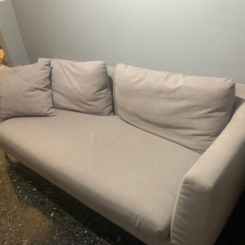 Sato three-seater sofa like new, stone color, pet friendly fabric