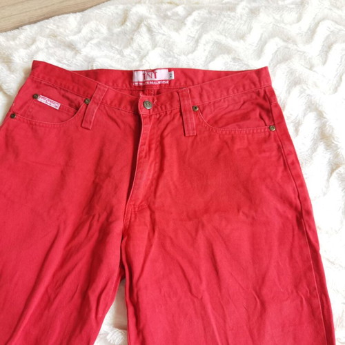 Modern women's red Charleston pants like new, cotton, size XL 42 14
