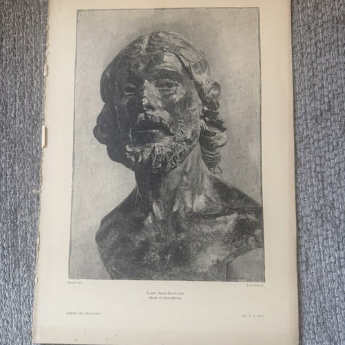 Engraving used, old authentic, 19x28 cm