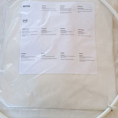 Bryne Ikea Mosquito Net New, White, Fits Single and Double Bed