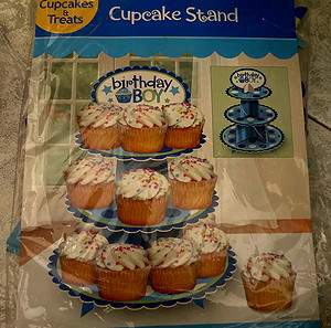 cupcake stand για γενέθλια  αγορι