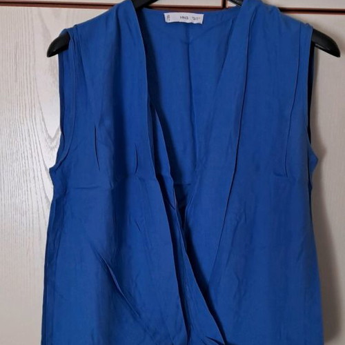 Mango Wrap Blouse like new, blue, size L